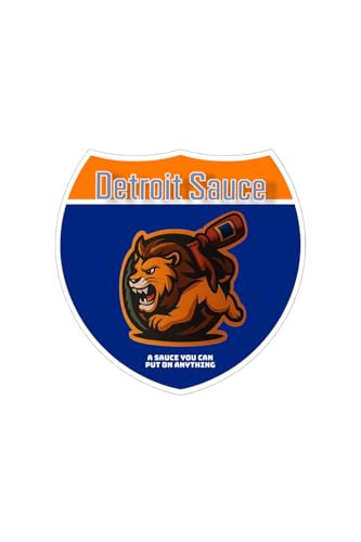 Detroit Sauce lion highway-shield logo